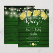 Brautparty Squeeze Green Lemon Einladung (Vorne/Hinten)