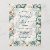 Brautparty staubgrün einladungspostkarte (Vorderseite)