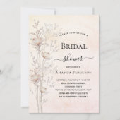 Brautparty staubige Creme Wildblumen boho Einladung (Vorderseite)