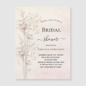 Brautparty staubige Creme Wildblumen Luxus Magneteinladung (Vorderseite)