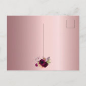 Brautparty staubige Rose Bordeaux Einladung Postkarte (Rückseite)