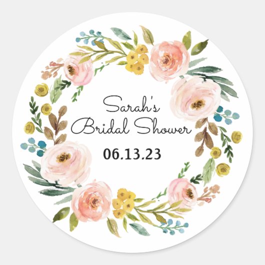 Brautparty Sticker Favoriten Blumenherbst (Vorderseite)