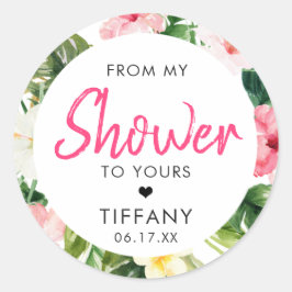 Brautparty-Stickers für tropische Blätter Runder Aufkleber