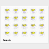 Brautparty Stickers Yellow Daisies Bouquet (Blatt)