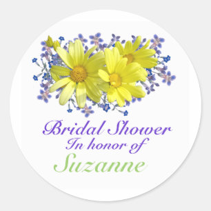 Brautparty Stickers Yellow Daisies Bouquet