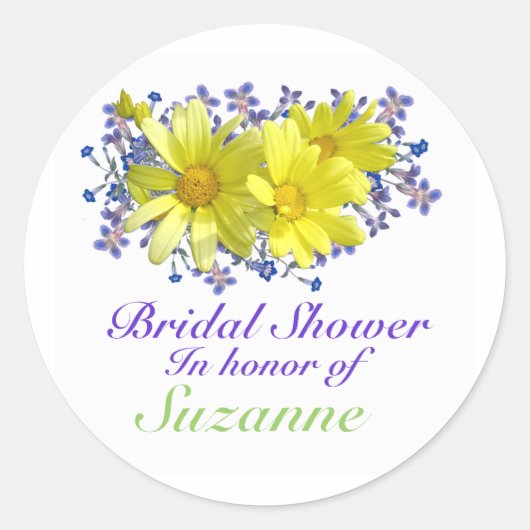 Brautparty Stickers Yellow Daisies Bouquet (Vorderseite)