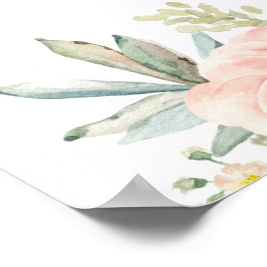 Brautparty succuled Countdown-Zeichen Poster (Ecke)