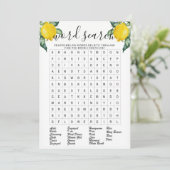 Brautparty-Suche nach Gold-Zitronen Einladung (Stehend Vorderseite)