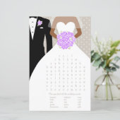 Brautparty-Suchspiel lila Rose (Stehend Vorderseite)