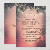 Brautparty Summer Beach Palm Tree String Light Einladung (Vorne/Hinten)