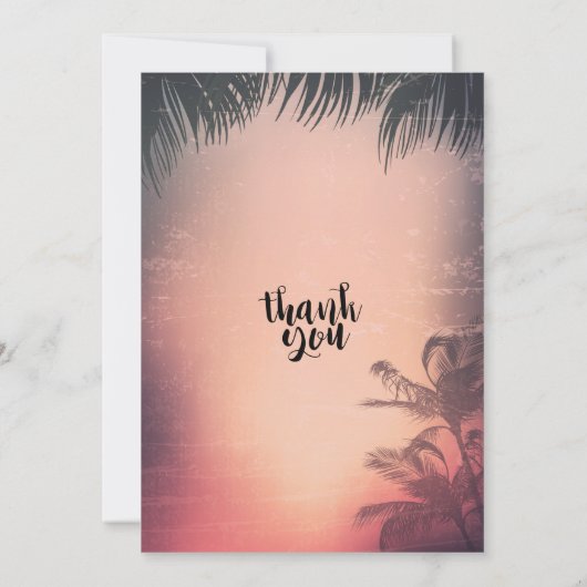 Brautparty Summer Beach Palm Tree String Light Einladung (Rückseite)