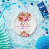 Brautparty Summer Orange und Pink Florals Pappteller (Party)