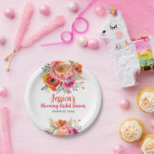 Brautparty Summer Orange und Pink Florals Pappteller (Party)