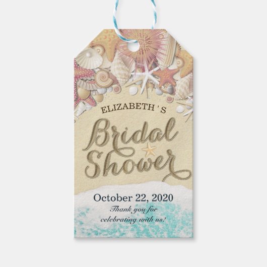 Brautparty Summer Sea Beach Starfish Muscheln Geschenkanhänger (Vorderseite)