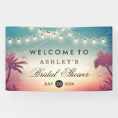 Brautparty Summer String Lights Palm Trees Banner (Horizontal)