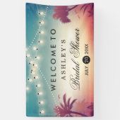 Brautparty Summer String Lights Palm Trees Banner (Vertikal)