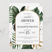 Brautparty "Summer Tropical Blätter Arch Frame" Einladung (Vorne/Hinten)