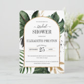 Brautparty "Summer Tropical Blätter Arch Frame" Einladung (Stehend Vorderseite)