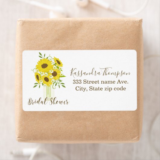 Brautparty Sunflower Address Label (Insitu)