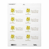 Brautparty Sunflower Address Label (Vorne)