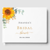 Brautparty sunflower eucalyptus rustikaler Name Gästebuch (Vorderseite)
