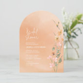 Brautparty "Sunny Wildblume" Peach Arch ID1023 Einladung (Stehend Vorderseite)