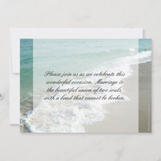 Brautparty, Surf im Weißen Ozean Einladung (Rückseite)