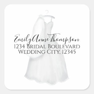 Brautparty Süße Vintage-Hochzeit Elegantes Kleid  Quadratischer Aufkleber