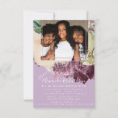 Brautparty Sweet 16. Foto Lila Rose Blumenstrauß Einladung (Vorderseite)