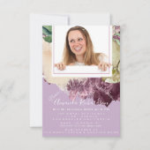 Brautparty Sweet 16. Foto Navy Lila Floral Einladung (Vorderseite)