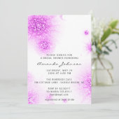 Brautparty Sweet 16. Glitzer Pink White Abstra Einladung (Stehend Vorderseite)