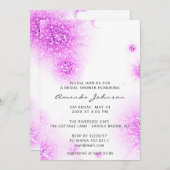 Brautparty Sweet 16. Glitzer Pink White Abstra Einladung (Vorne/Hinten)