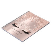 Brautparty Sweet 16. Lashes Pink Funkelnd Rose Notizblock (Linke Seite)