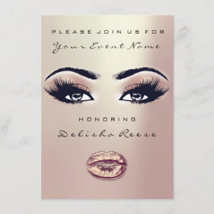 Brautparty Sweet 16. Rose Augen Glitzer Skinny Einladung