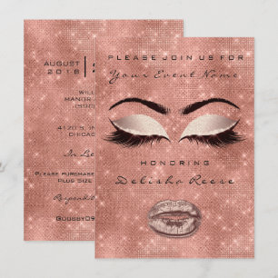 Brautparty Sweet 16. Rose Gold Glitzer Blush Einladung