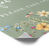 Brautparty-Tabellensignierung für die Seite Grüne  Poster (Ecke)