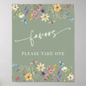 Brautparty-Tabellensignierung für die Seite Grüne  Poster (Vorne)