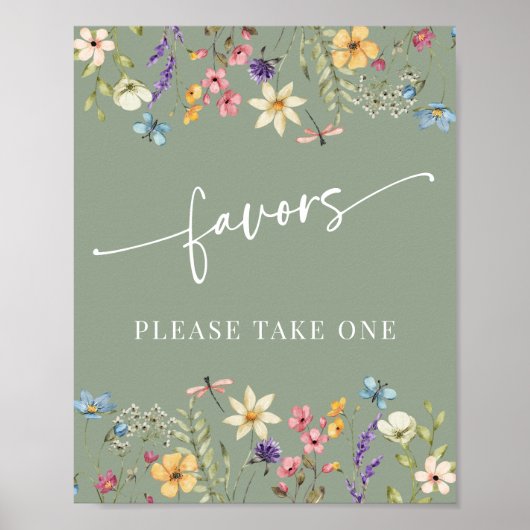 Brautparty-Tabellensignierung für die Seite Grüne  Poster (Vorne)