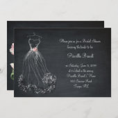 Brautparty, Tafel, Träume kleiden, Pfingstrosen an Einladung (Vorne/Hinten)