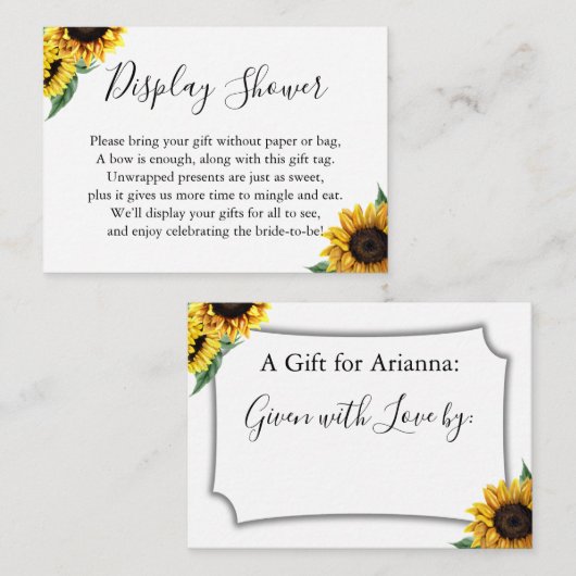 Brautparty-Tag für Aquarellblumen Begleitkarte (Vorne/Hinten)