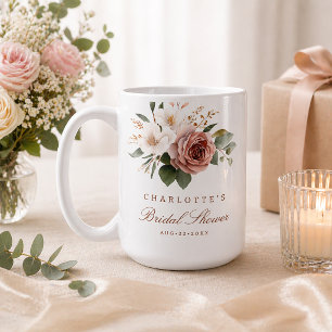 Brautparty-Tasse mit Herbstblumen – Personalisiert Kaffeetasse