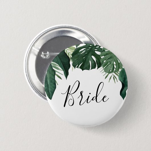 Brautparty-Taste Tropical Monstera - Bridge Button (Vorne & Hinten)