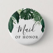 Brautparty-Taste Tropical Monstera - Haushaltshilf Button (Vorderseite)