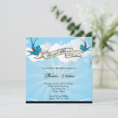 Brautparty Tattoo Swallows Einladung (Stehend Vorderseite)