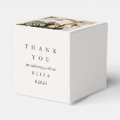 Brautparty Taupe Personalisiertes Foto Vielen Dank Geschenkschachtel (Rückseite)