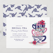 Brautparty Tea Cups Einladung (Vorne/Hinten)