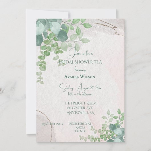 Brautparty Tea Party Einladung (Rückseite)