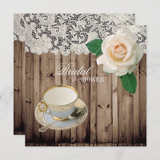 Brautparty Tea Party Einladung (Vorne/Hinten)