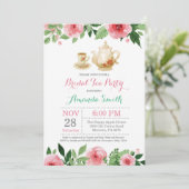 Brautparty Tea Party Einladung (Stehend Vorderseite)