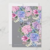 Brautparty Tea Party Einladung Blue Hydrangea (Rückseite)